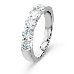 Platinum Five Stone 1.30ct Diamond Claw Set Ring