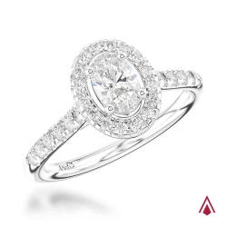 Platinum Skye Oval Diamond Cluster Design Engagement Ring - 0.60ct