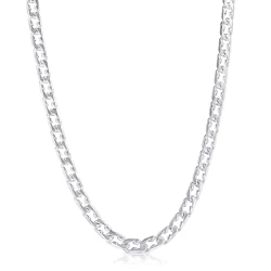 Silver Chamfered Link Gents Chain