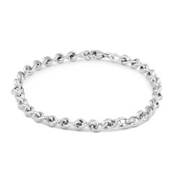 Silver Florentine Link 8.5" Gents Bracelet