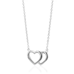 Silver Twinned Hearts Pendant