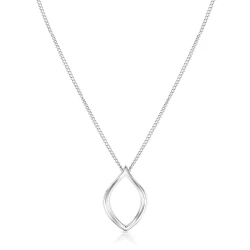 Silver Open Tapered Marquise Design Pendant