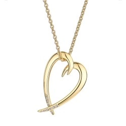 Shaun Leane Yellow Gold Vermeil & Diamond Hooked Heart Pendant								