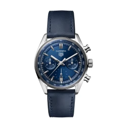 TAG Heuer Carrera Chronograph 39mm Blue Dial and Strap Watch