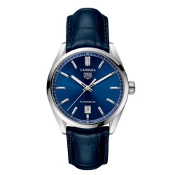 TAG Heuer Gents Carrera Blue Dial Strap Watch - 39mm