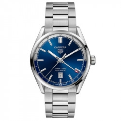 TAG Heuer Gents Carrera Automatic Twin Time Zone Blue Dial Watch - 41mm