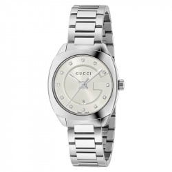 Gucci Ladies GU2570 White Diamond Dial Watch - 29mm