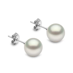 Yoko London Classic 18ct White Gold 9-9.5mm South Sea Pearl Stud Earrings