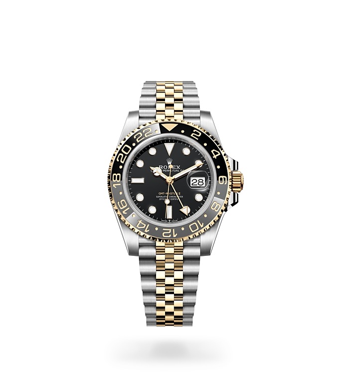 Rolex GMT-Master II, Oyster, 40mm, Oystersteel and yellow gold, m126713grnr-0001 at Baker Brothers