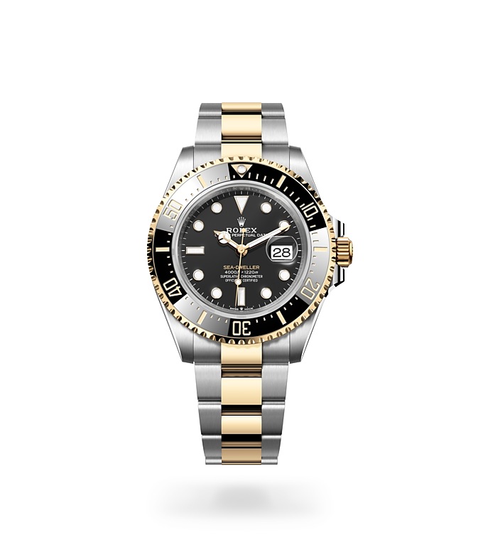 Rolex Sea-Dweller, Oyster,43mm, Oystersteel and yellow gold, m126603-0001 at Baker Brothers
