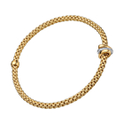 Fope Prima Yellow Gold Diamond Rondel Flex'it Small Bracelet